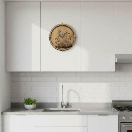 Ceas rotund din lemn cu model natural