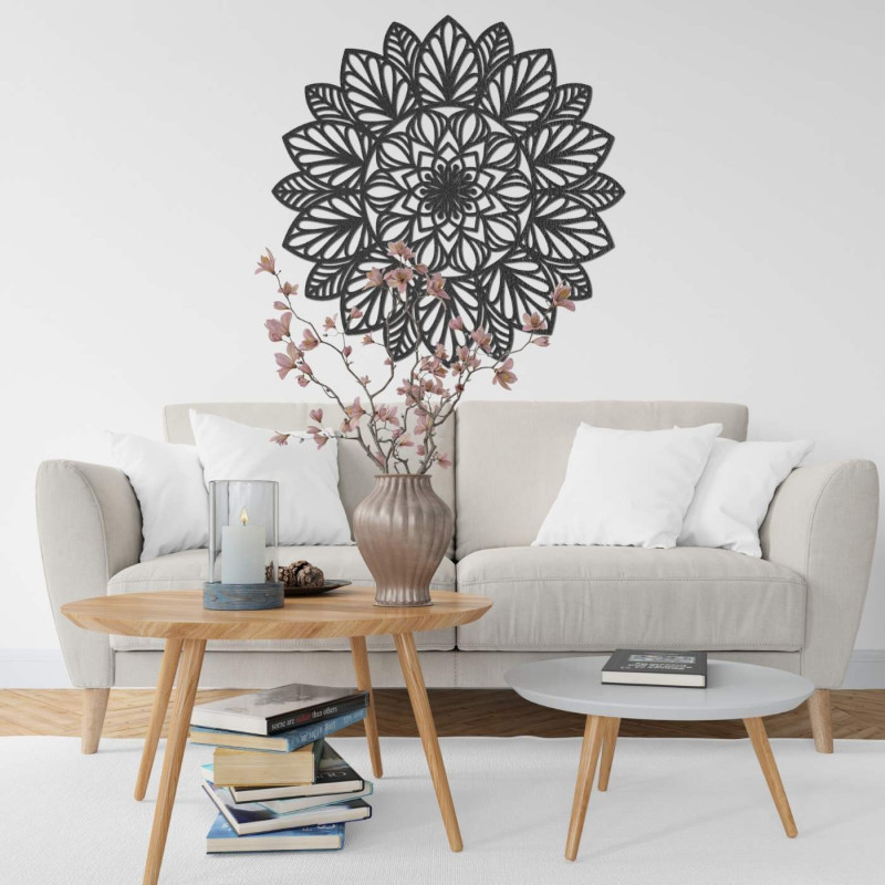 Mandala din lemn pentru perete - decor natural pentru interior
