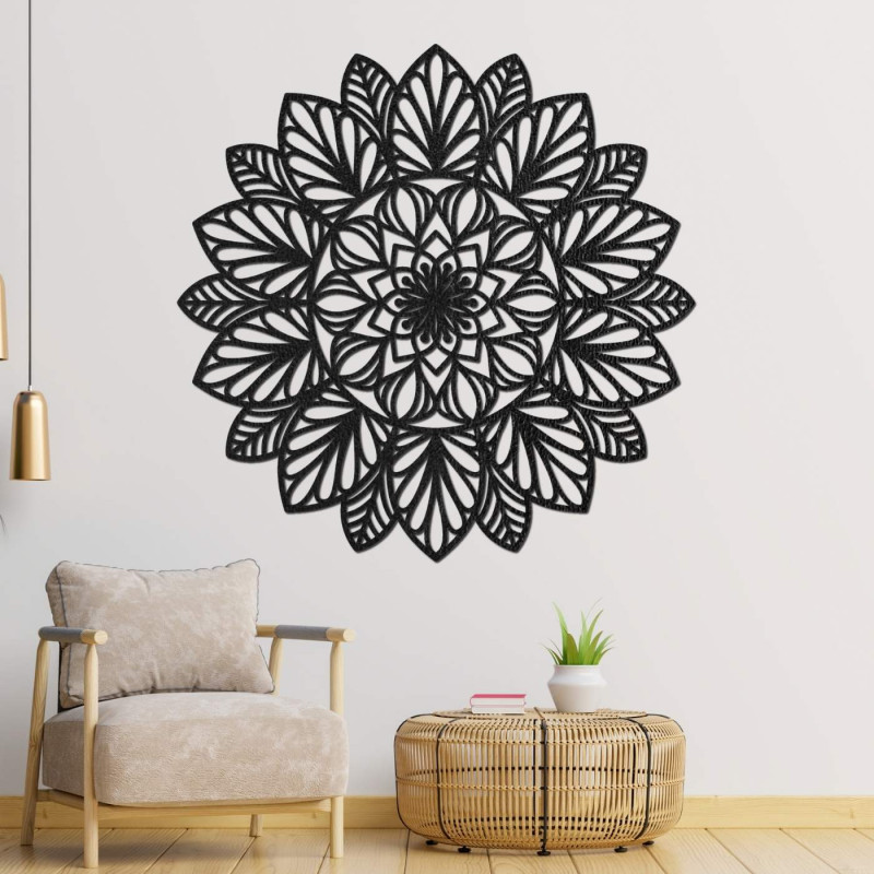 Mandala din lemn pentru perete - decor natural pentru interior