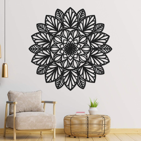 Mandala din lemn pentru perete - decor natural pentru interior