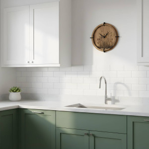 Ceas de perete din lemn, iarbă | Stejar 2