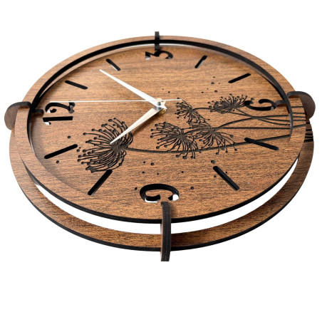 Ceas de design cu mecanism silențios cu cuarț și ace argintii