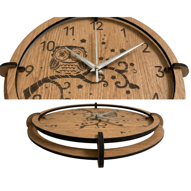 Ceas decorativ cu bufniță - un design unic pentru camera de zi