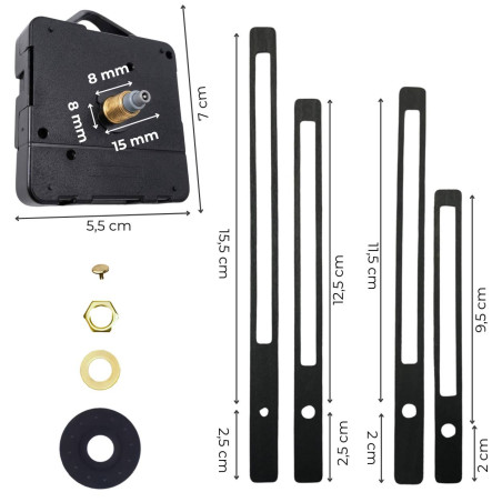 Ace de ceas negre, mai mari și mai mici, pentru ceasuri și decorațiuni DIY.