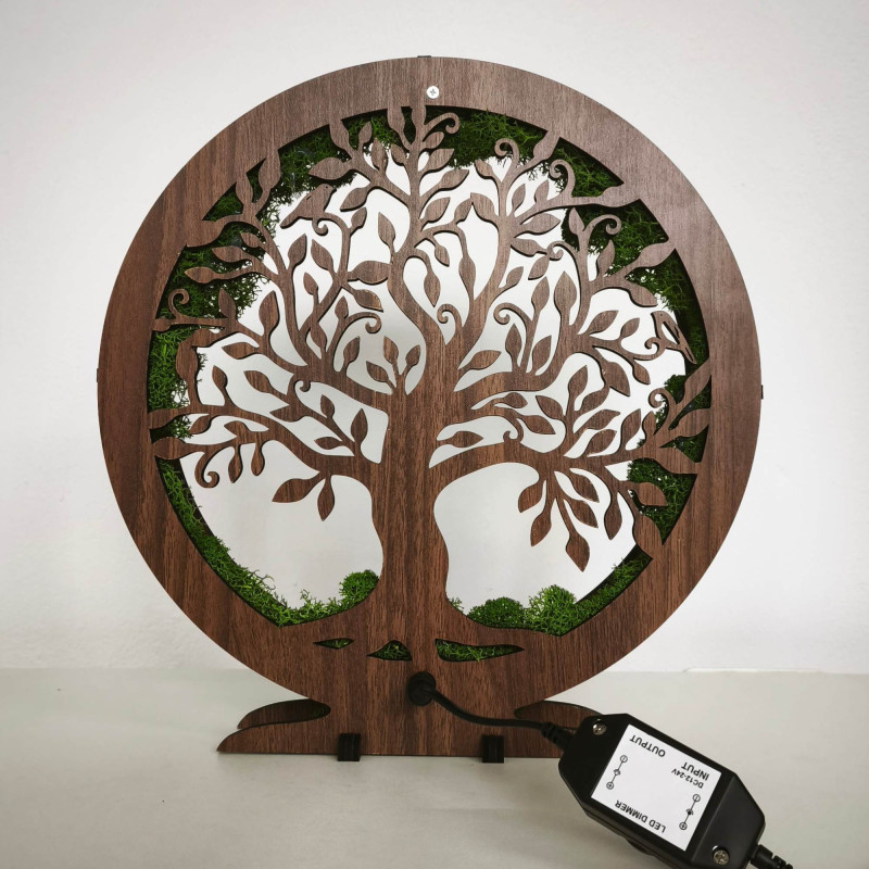 Decorațiune de masă cu LED reglabil - Nuc Wenge