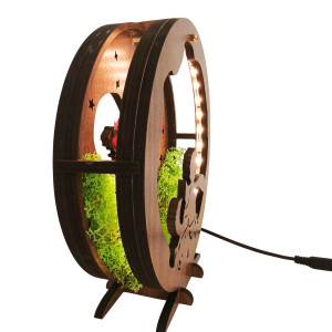 Decorațiune LED Micul Prinț cu avion | Nuc Wenge 2