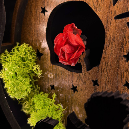 Decorațiune LED Micul Prinț cu avion | Nuc Wenge