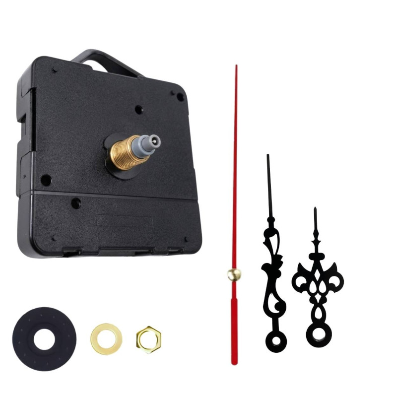 Ace negre din aluminiu pentru ceasuri de perete, cu secundar roșu distinctiv.