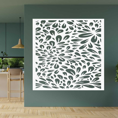 Panou de perete din lemn cu motive florale
