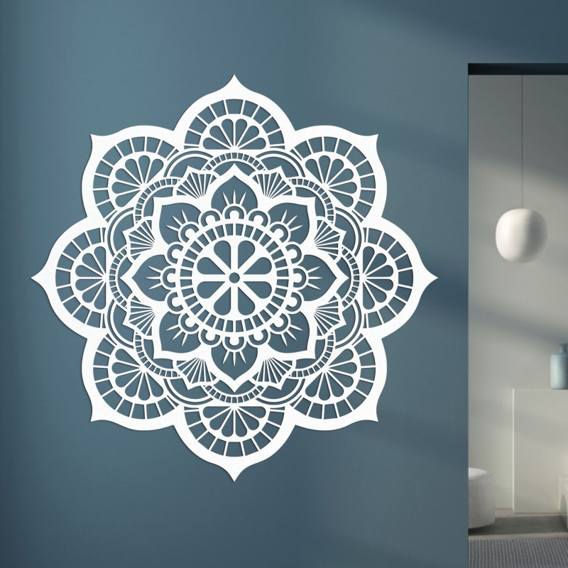 Mandala luxoasă din lemn pentru perete, cu decupaj laser precis