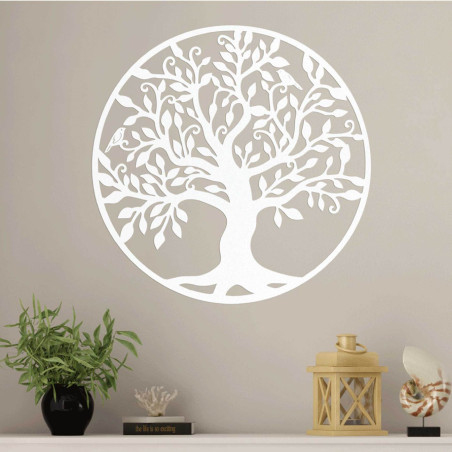 Copac sculptat cu laser în cerc ca o decorațiune elegantă de perete