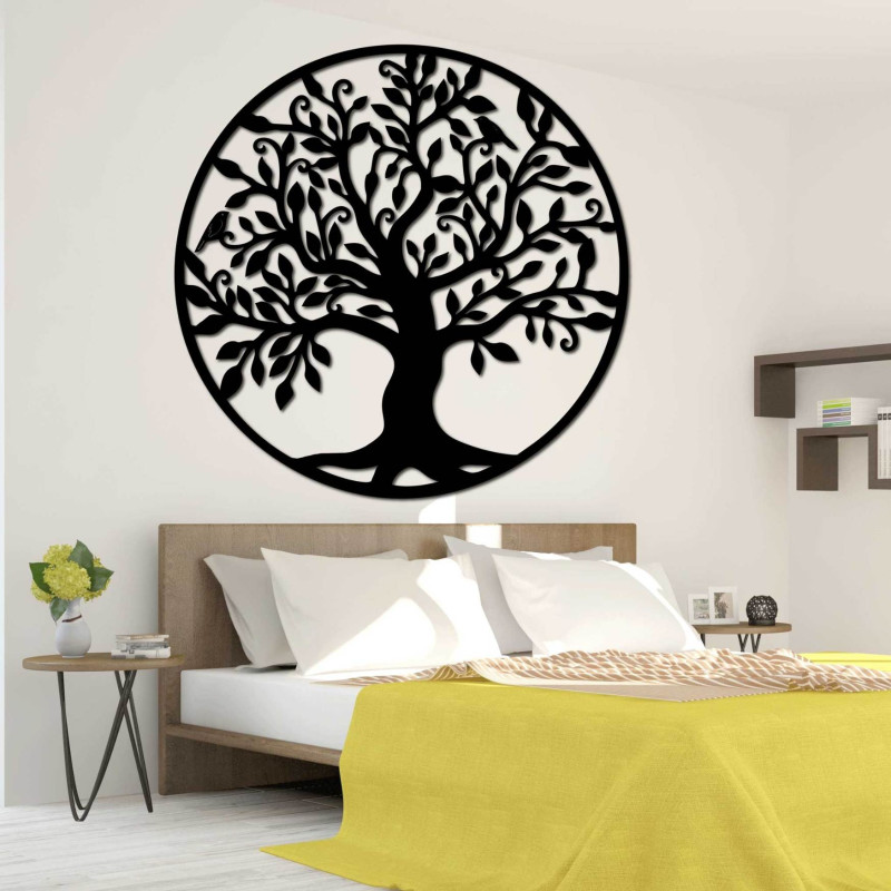 Copac sculptat cu laser în cerc ca o decorațiune elegantă de perete