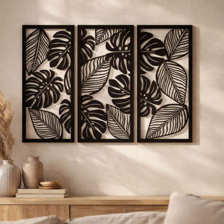 Pictură monstera din trei piese pentru iubitorii de natură - PORFOLT