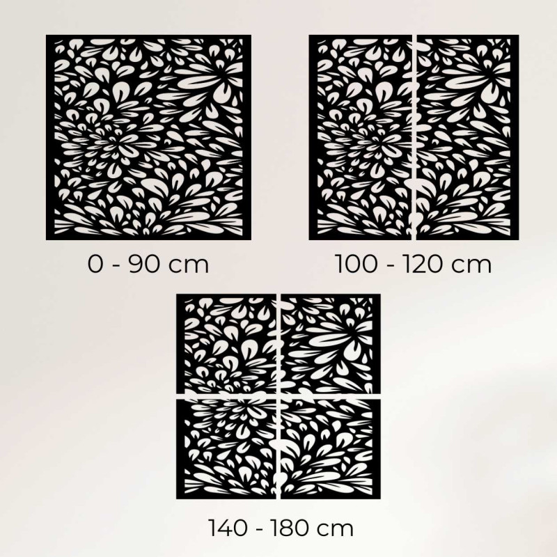 Panou decorativ din lemn cu decupaj laser inspirat din forme naturale.