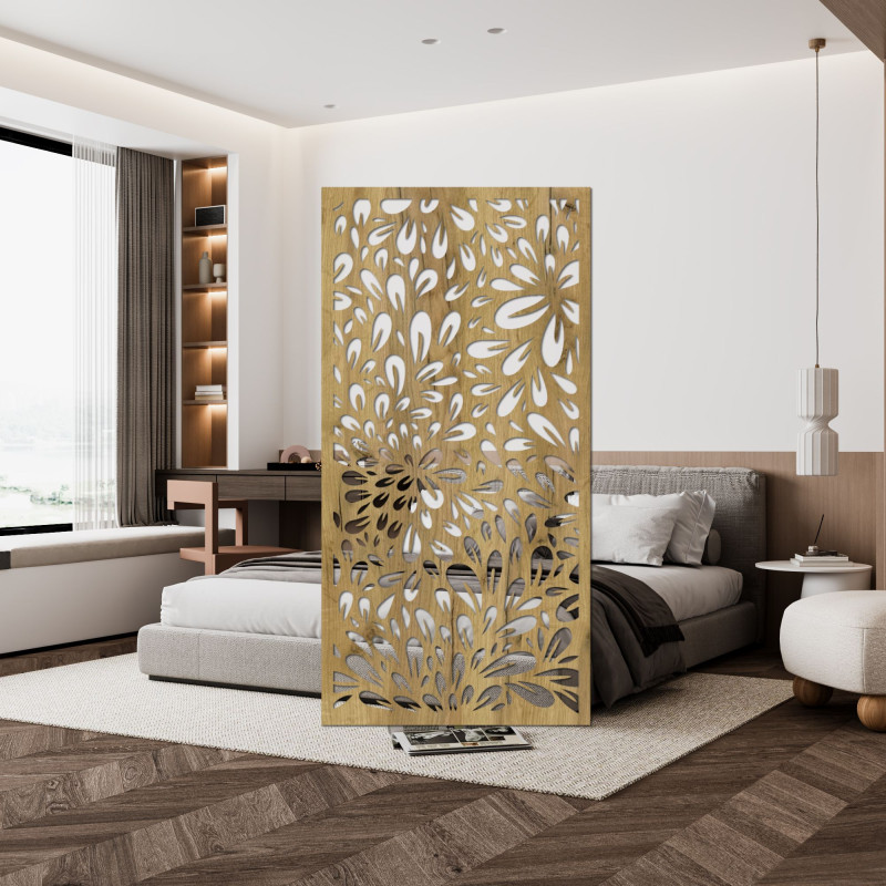 Decorațiune elegantă de perete din lemn pentru un interior modern