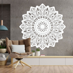 Mandala decor de perete din lemn sculptat cu soare - SOLIS 2