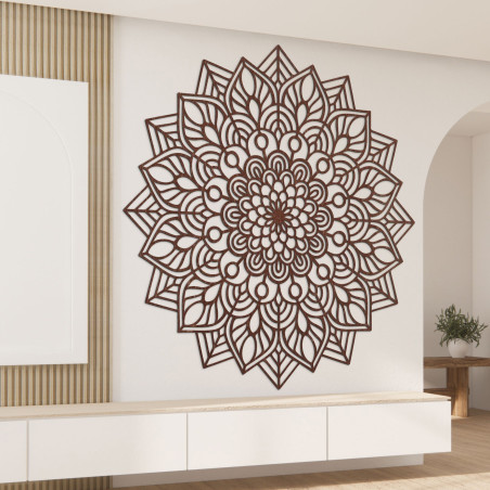 Mandala din lemn pe perete Floarea Vieții