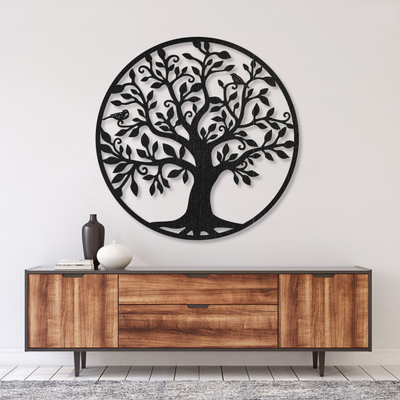 Pictură pe lemn Arborele Vieții - decorațiune elegantă de perete din lemn
