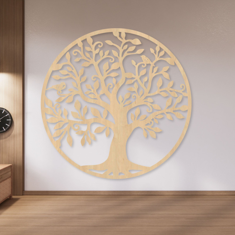Pictură pe lemn Arborele Vieții - decorațiune elegantă de perete din lemn