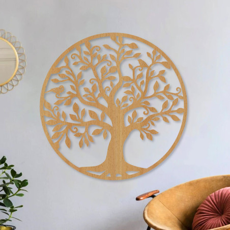 Copac decorativ din lemn al vieții pe perete, artă