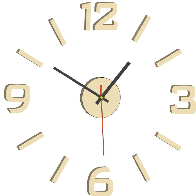 Ceas de perete 3D din acril – efect 3D, fără găurire