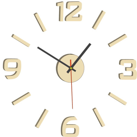 Ceas de perete 3D din acril – efect 3D, fără găurire