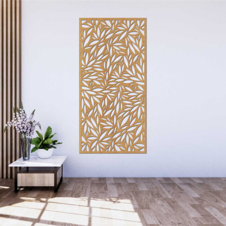 Decupajul original din lemn combină elemente din natură cu designul modern,