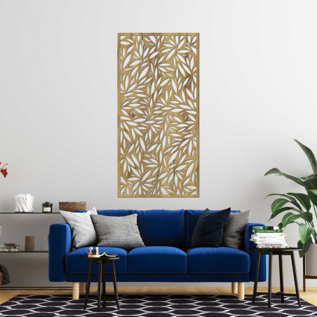 Decupajul original din lemn combină elemente din natură cu designul modern,