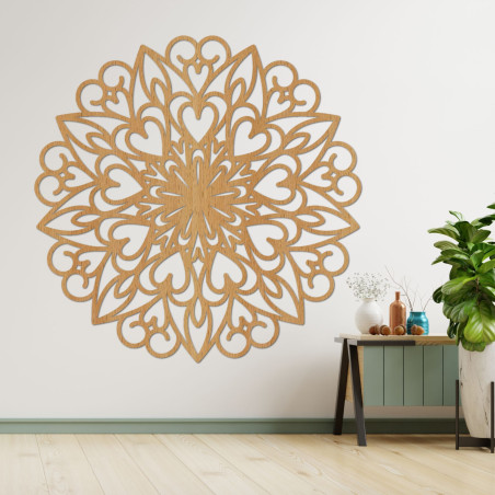Decorațiune de perete din lemn Mandala