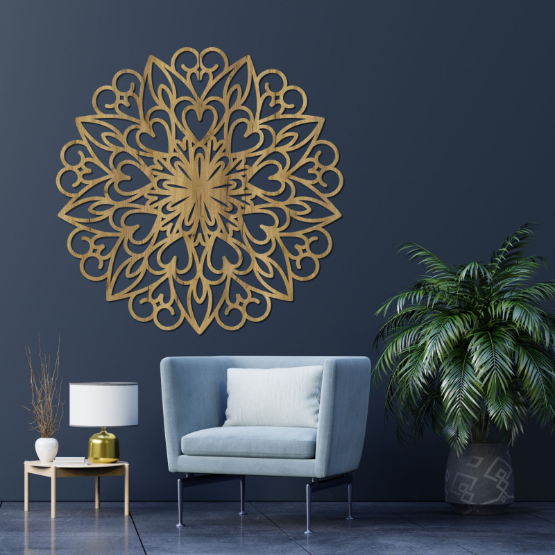 Decorațiune de perete din lemn Mandala
