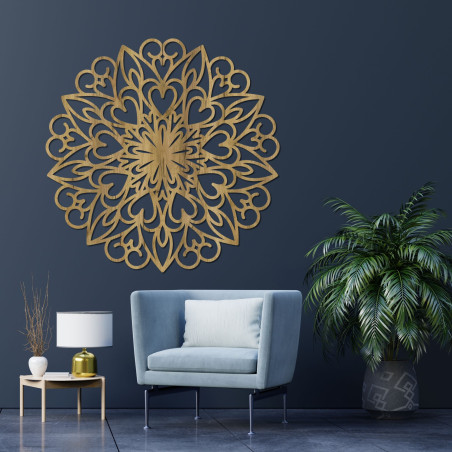 Decorațiune de perete din lemn Mandala