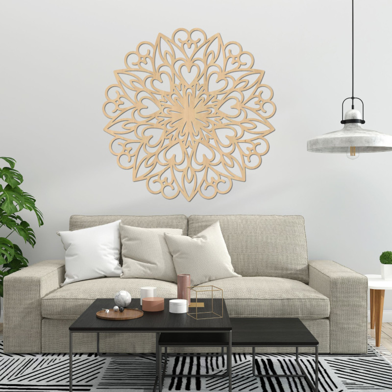 Decorațiune de perete din lemn Mandala