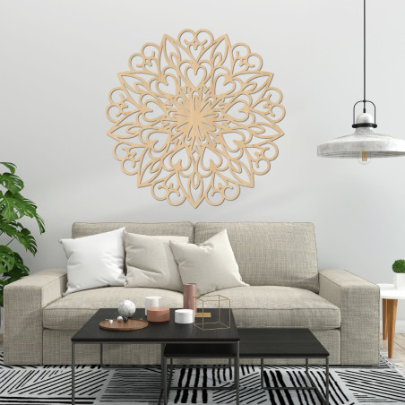 Decorațiune de perete din lemn Mandala
