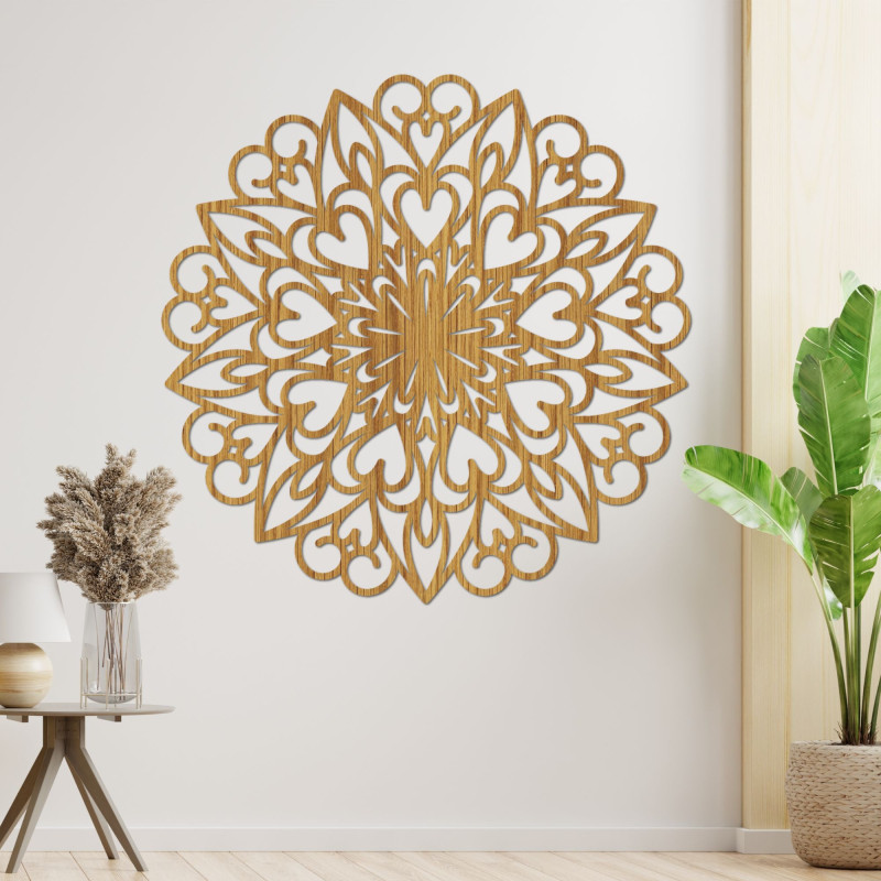 Decorațiune de perete din lemn Mandala