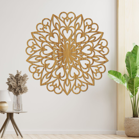 Decorațiune de perete din lemn Mandala