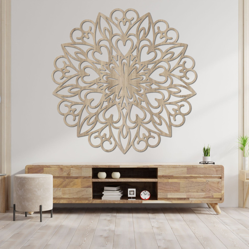 Decorațiune de perete din lemn Mandala