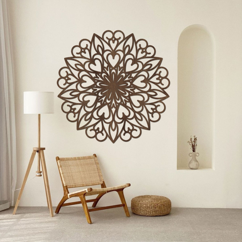 Decorațiune de perete din lemn Mandala