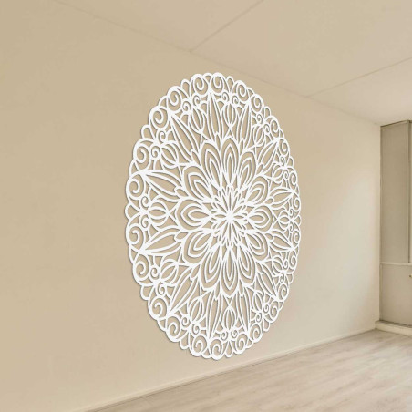 Mandala sculptată din lemn pentru perete, floarea timpului - ORIN