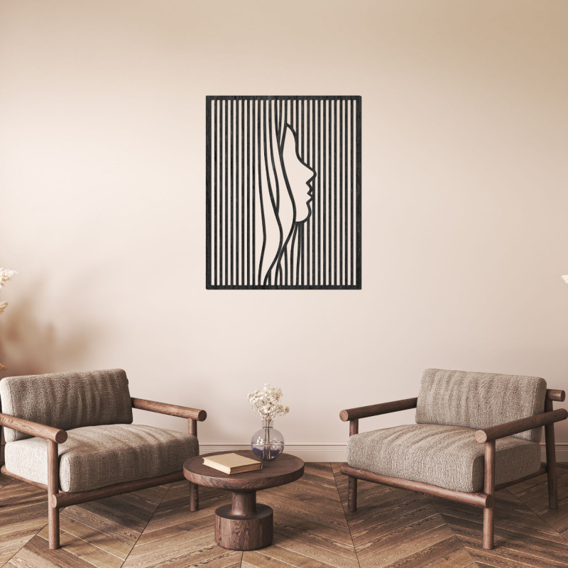 Silueta minimalistă a unei femei în linii geometrice aduce eleganță, liniște și design modern în interiorul tău.
