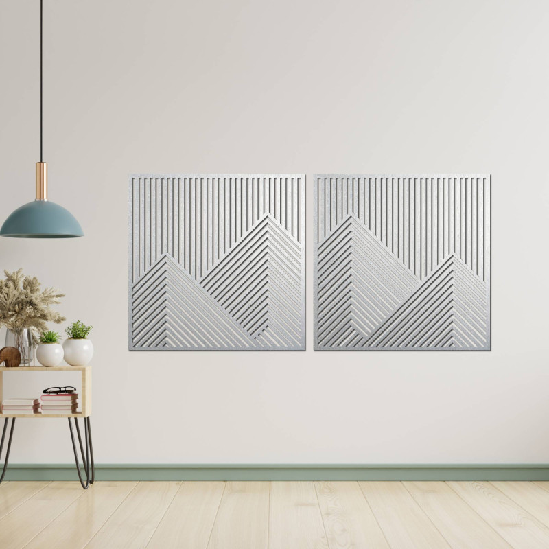 Decorațiune murală minimalistă cu munți într-un design natural