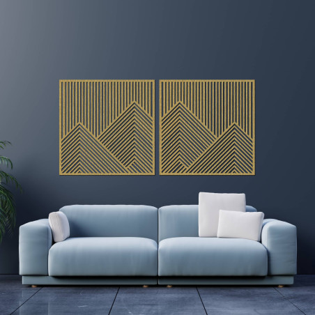 Decorațiune murală minimalistă cu munți într-un design natural