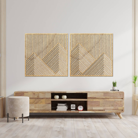 Decorațiune murală minimalistă cu munți într-un design natural