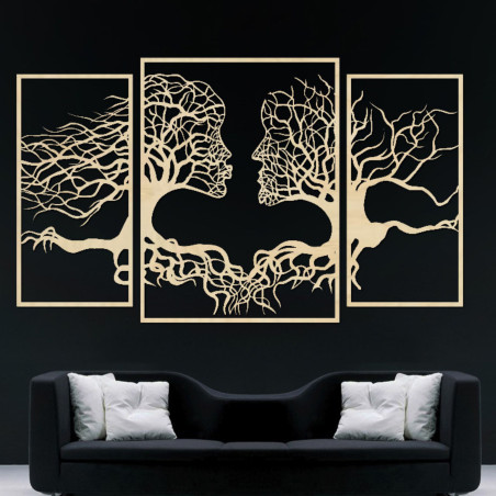 Pictură murală din lemn Femeie și Bărbat | INIMĂ