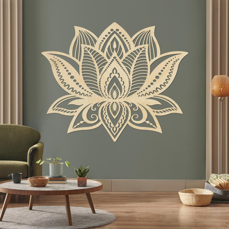 Pictură murală Floare de Lotus - Inimă de Lumină: o combinație de estetică, pace și armonie spirituală.