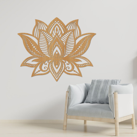 Pictură murală din lemn cu floare de lotus | LOTONIS