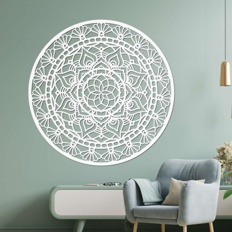 Mandala din lemn pe perete Design