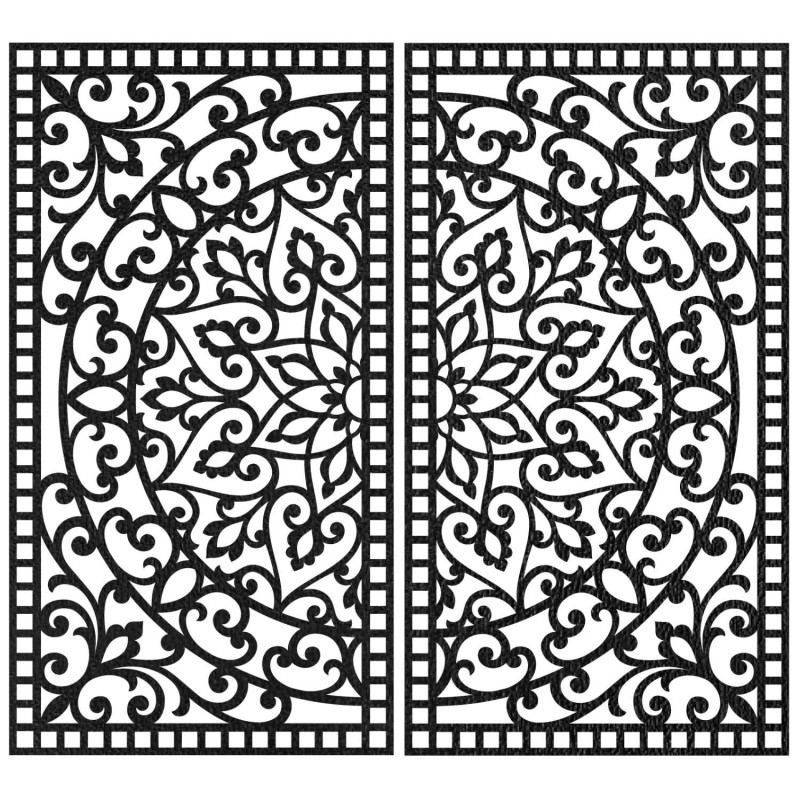 Diptic 3D luxos cu model mandala sculptat deasupra comodei de design într-un apartament