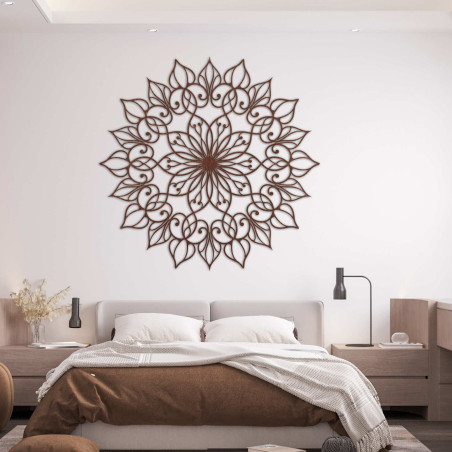 Mandala cu flori din lemn | Decupaj 3D precis din HDF