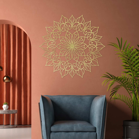Mandala cu flori din lemn | Decupaj 3D precis din HDF