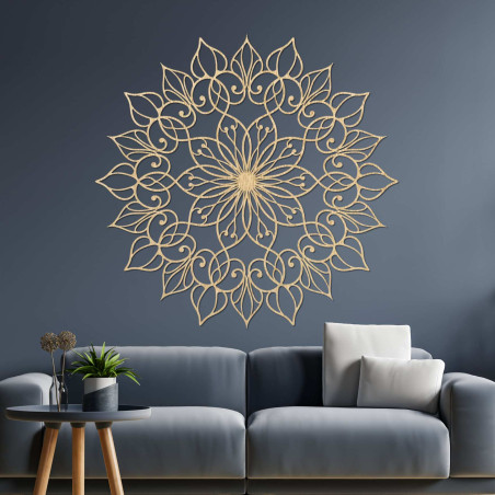 Mandala cu flori din lemn | Decupaj 3D precis din HDF